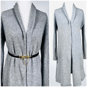 Neiman Marcus Womans Cardigan Cashmere Cardigan S Gray Duster